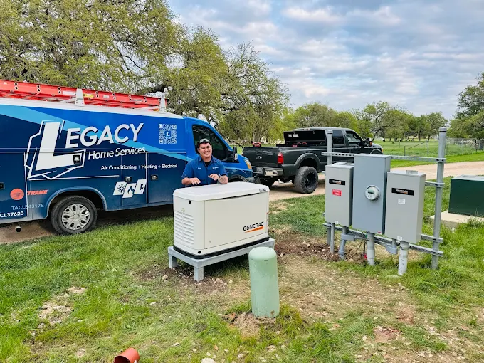 Whole-house backup generator installed by Legacy Home Services